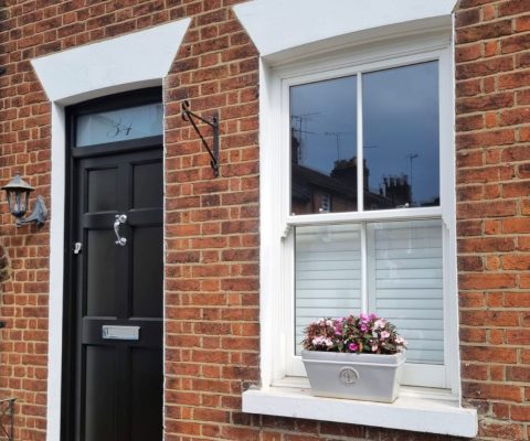 Attractive Installation of a Front Door and Sash Window in St Albans, Hertfordshire