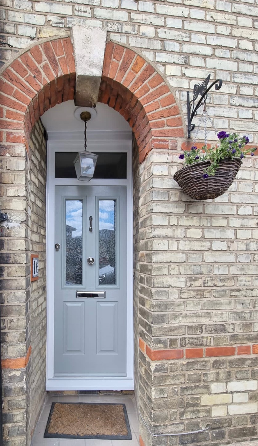 Light Blue Front Door Installation